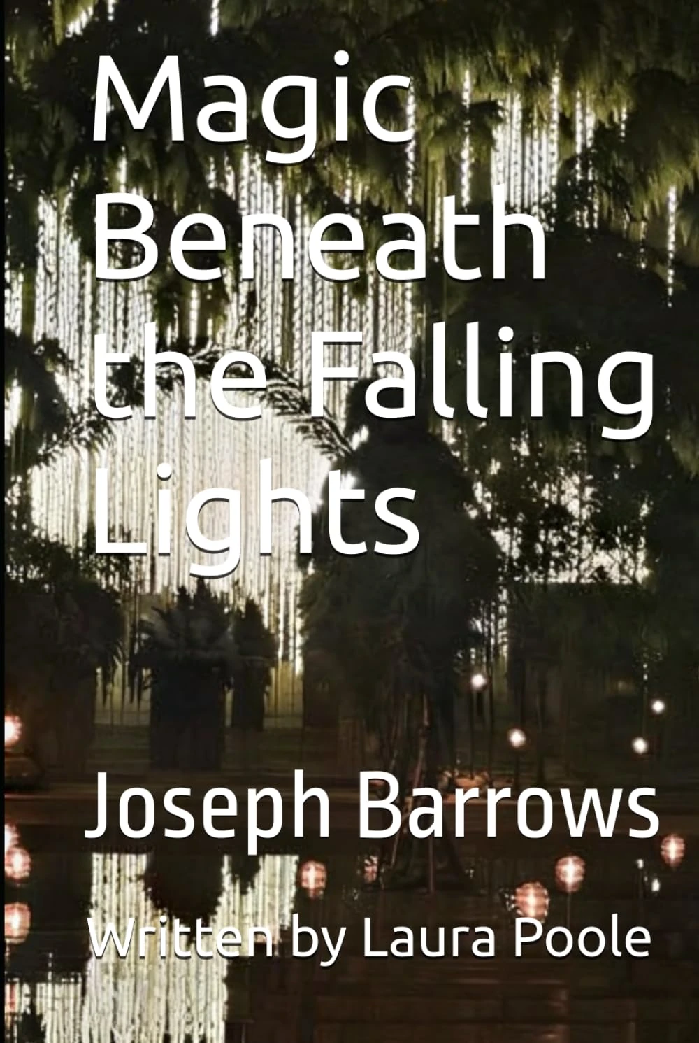 Magic Beneath the Falling Lights book cover showing a mystical forest with glowing lights